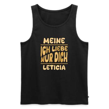 LETICIA - Débardeur bio Premium Homme - noir - Devant - Michal (187cm)