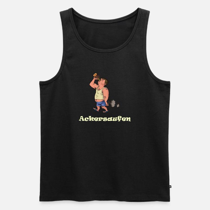 Ackersaufen - Männer Premium Bio Tank Top - Schwarz
