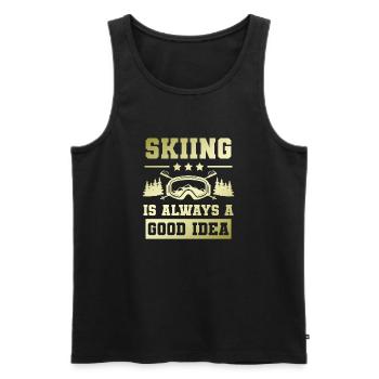 Ski Skiing - Débardeur bio Premium Homme - noir - Devant - Michal (187cm)