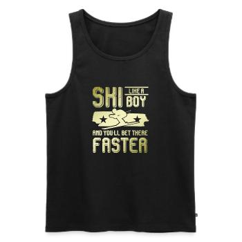 ski junge - Männer Premium Bio Tank Top - Schwarz - Vorne - AI Model Male 178 light (178cm)