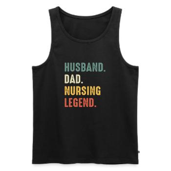 Husband Dad Nursing Legend Father's Day - Men's Premium Organic Tank Top - black - Front - Michal (187cm)