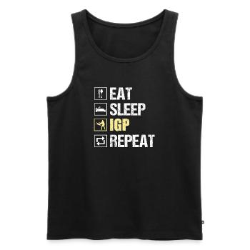 EAT SLEEP IGP REPEAT Dog Sport Motif - Men's Premium Organic Tank Top - black - Front - Michal (187cm)