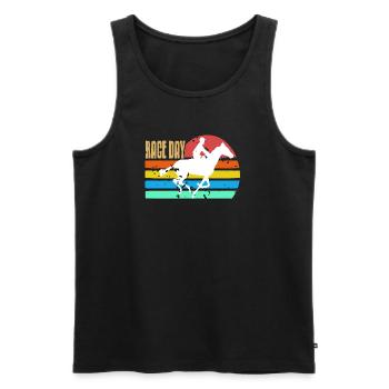 Race Day Retro Horse Racing Track Day Pride - Männer Premium Bio Tank Top - Schwarz - Vorne - AI Model Male 178 light (178cm)