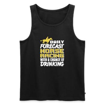 Horse Racing Forecast with Race Day Drinking Humor - Männer Premium Bio Tank Top - Schwarz - Vorne - AI Model Male 178 light (178cm)