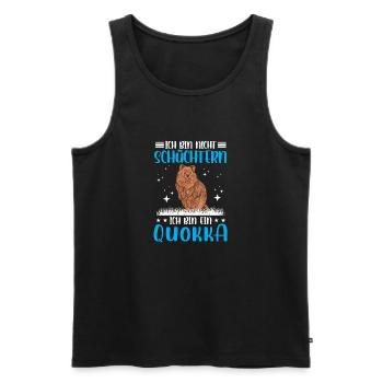 Quokka shy short-tailed kangaroo - Men's Premium Organic Tank Top - black - Front - AI Model Male 178 light (178cm)