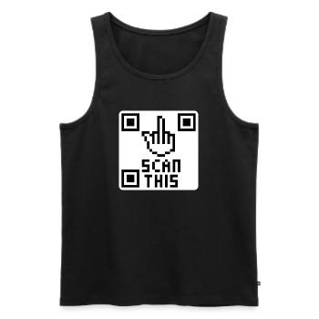 QRcode Mittelfinger - Männer Premium Bio Tank Top - Schwarz - Vorne - AI Model Male 178 light (178cm)