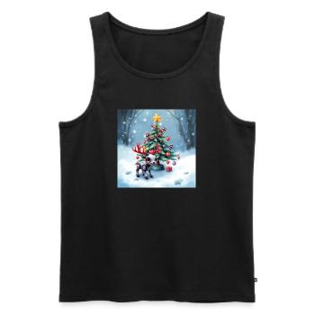 Christmas robotic reindeer - Men's Premium Organic Tank Top - black - Front - AI Model Male 178 light (178cm)