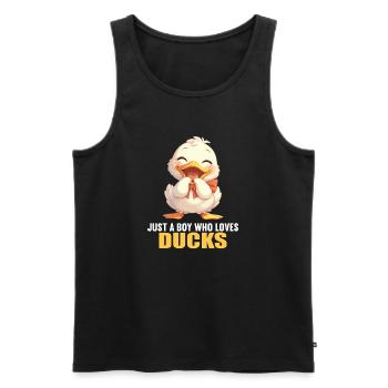 Ducks Duck - Men's Premium Organic Tank Top - black - Front - Michal (187cm)