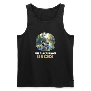 Ducks Duck - Men's Premium Organic Tank Top - black - Front - Michal (187cm)