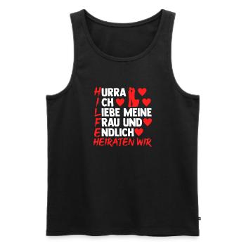 Bräutigam Polterabend Junggesellenabschied - Männer Premium Bio Tank Top - Schwarz - Vorne - Michal (187cm)