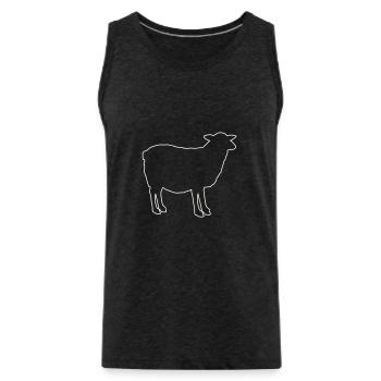 Sheep Silhouette - Men's Premium Organic Tank Top - charcoal grey - Front - Alexander (188cm)