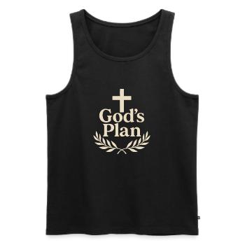 Logo de la croix du plan de Dieu - Débardeur bio Premium Homme - noir - Devant - AI Model Male 178 light (178cm)