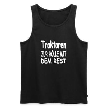 Traktor - Männer Premium Bio Tank Top - Schwarz - Vorne - Michal (187cm)
