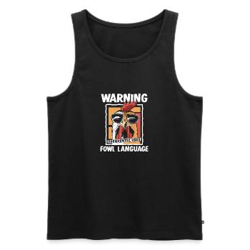 Warning_ _Fowl_Language - Men's Premium Organic Tank Top - black - Front - AI Model Male 178 light (178cm)