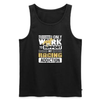 Working Just to Fund My Horse Racing Obsession - Männer Premium Bio Tank Top - Schwarz - Vorne - AI Model Male 178 light (178cm)