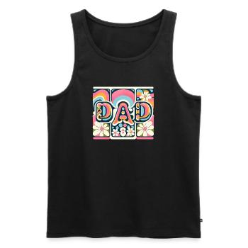 Flower Dad Blumen-Paneele - Männer Premium Bio Tank Top - Schwarz - Vorne - AI Model Male 178 light (178cm)