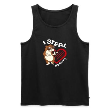 Steal Heart Sea Otter Cartoon - Men's Premium Organic Tank Top - black - Front - AI Model Male 178 light (178cm)