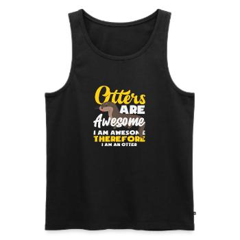 Otter Awesome Sea Otter Cartoon - Men's Premium Organic Tank Top - black - Front - Michal (187cm)