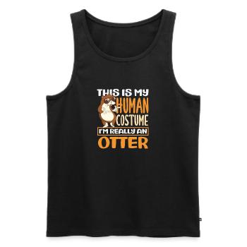 Human Costume Sea Otter Cartoon - Men's Premium Organic Tank Top - black - Front - Michal (187cm)
