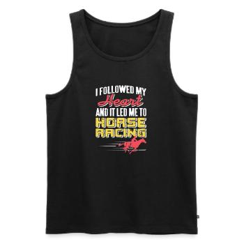 La passion des courses hippiques pour les amateurs de sports équestres - Débardeur bio Premium Homme - noir - Devant - AI Model Male 178 light (178cm)