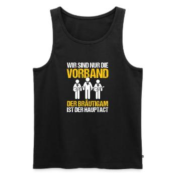 JGA Team Bräutigam Junggesellenabschied - Männer Premium Bio Tank Top - Schwarz - Vorne - Michal (187cm)