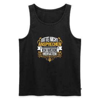 JGA Team Bräutigam Junggesellenabschied - Männer Premium Bio Tank Top - Schwarz - Vorne - Michal (187cm)