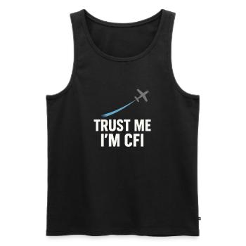 Instructeur de vol Cfi Pilote Instructeur d’aviation - Débardeur bio Premium Homme - noir - Devant - AI Model Male 178 light (178cm)