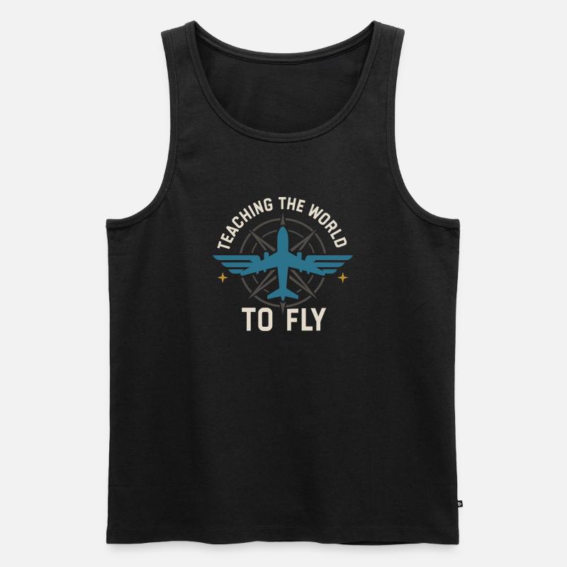 Fluglehrer Cfi Pilot Luftfahrtlehrer - Männer Premium Bio Tank Top - Schwarz
