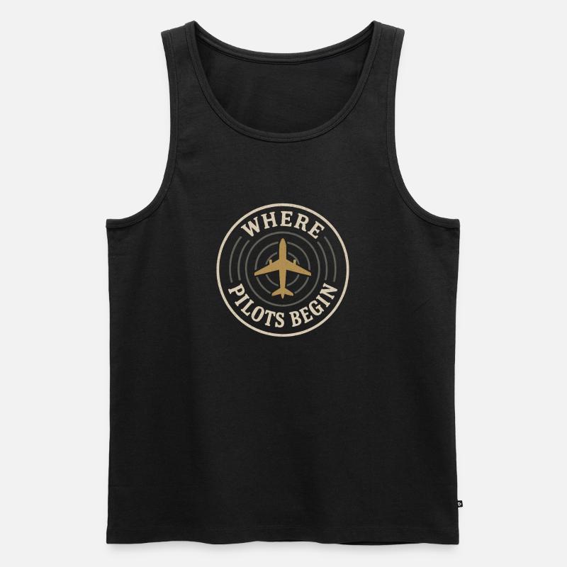 Fluglehrer Cfi Pilot Luftfahrtlehrer - Männer Premium Bio Tank Top - Schwarz