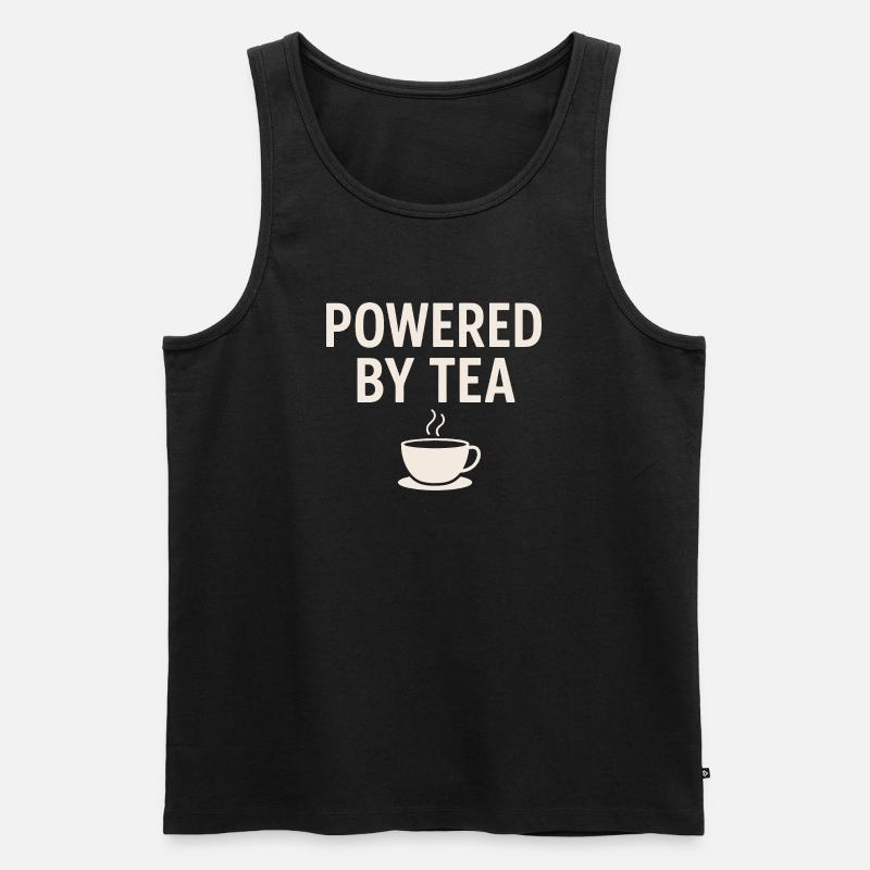 Powered by Tea Becher - Männer Premium Bio Tank Top - Schwarz