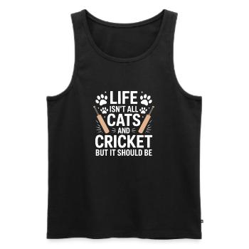 Cricket Spruch Katzen Lustiges Cricket Geschenk - Männer Premium Bio Tank Top - Schwarz - Vorne - AI Model Male 178 light (178cm)