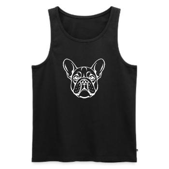 Bulldog chien tête de chien T-shirt cadeau - Débardeur bio Premium Homme - noir - Devant - Michal (187cm)