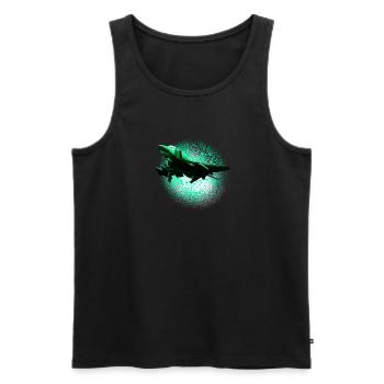 Neonjet im Grünen Halo - Männer Premium Bio Tank Top - Schwarz - Vorne - AI Model Male 178 light (178cm)