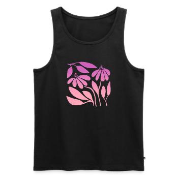 Marguerite in Gradient Pink - Men's Premium Organic Tank Top - black - Front - AI Model Male 178 light (178cm)
