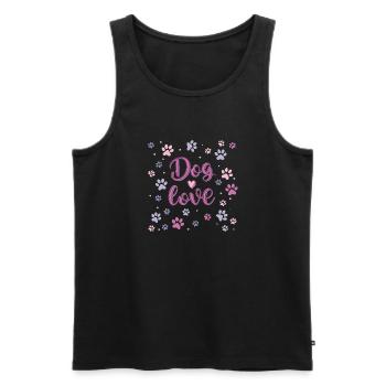 Pastellfarbene Hundeliebe - Männer Premium Bio Tank Top - Schwarz - Vorne - AI Model Male 178 light (178cm)