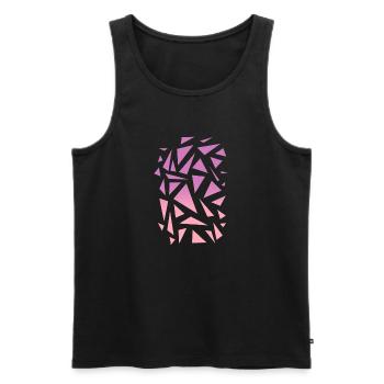 Triangle Pattern - Purple Pink - Men's Premium Organic Tank Top - black - Front - AI Model Male 178 light (178cm)