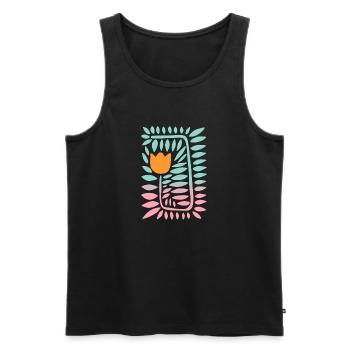 Gradient tulip - turquoise - Men's Premium Organic Tank Top - black - Front - Michal (187cm)