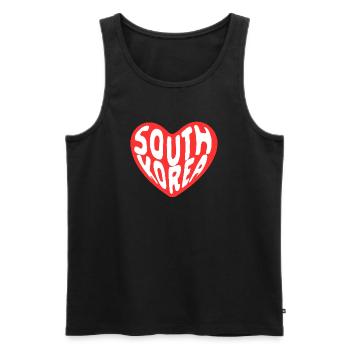 South Korea Heart Design – Love for Korea - Men's Premium Organic Tank Top - black - Front - AI Model Male 178 light (178cm)