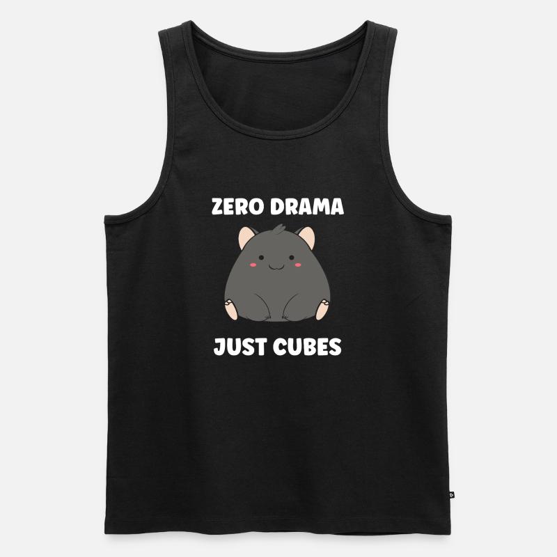 Zero Drama Just Cubes Wombat - Männer Premium Bio Tank Top - Schwarz