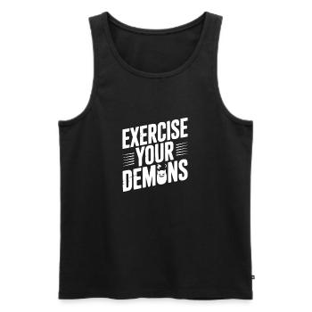 Trainieren Sie Ihre Dämonen - Männer Premium Bio Tank Top - Schwarz - Vorne - Michal (187cm)