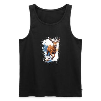 Hirsch Football Team - Men's Premium Organic Tank Top - black - Front - Michal (187cm)