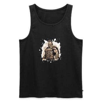 Spartan Muscles Gladiator Gym - Men's Premium Organic Tank Top - black - Front - Michal (187cm)