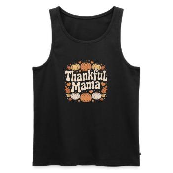 Thankful Mama Herbst Kürbis Erntedank Liebe - Männer Premium Bio Tank Top - Schwarz - Vorne - AI Model Male 178 light (178cm)
