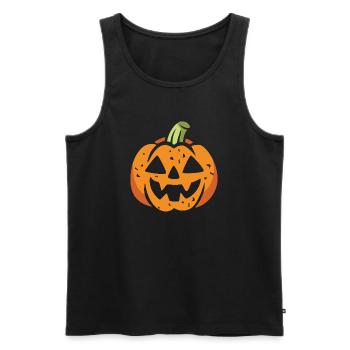 Drôle de visage de citrouille d’Halloween - Débardeur bio Premium Homme - noir - Devant - AI Model Male 178 light (178cm)