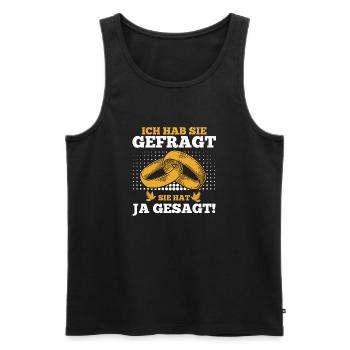 JGA Team Bräutigam Junggesellenabschied - Männer Premium Bio Tank Top - Schwarz - Vorne - Michal (187cm)