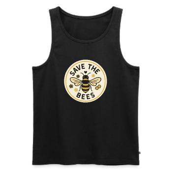 Save the Bees Nature Bee Motif - Men's Premium Organic Tank Top - black - Front - Michal (187cm)
