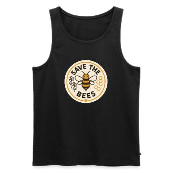 Save the Bees - Nature Bee Motif - Men's Premium Organic Tank Top - black - Front - Michal (187cm)