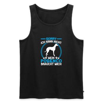 Podenco Needs Me Spanish Greyhound - Men's Premium Organic Tank Top - black - Front - AI Model Male 178 light (178cm)