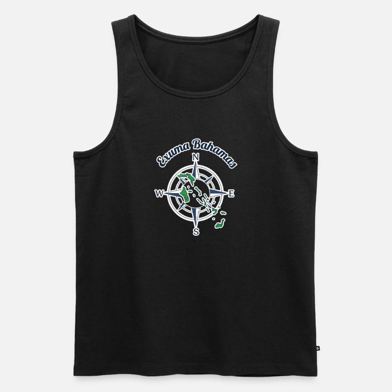 Exuma Bahamas Kompass Grafik - Männer Premium Bio Tank Top - Schwarz