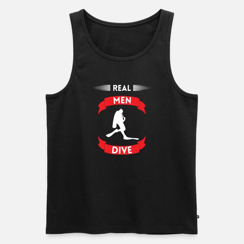 Tauchen echte Männer - Männer Premium Bio Tank Top - Schwarz